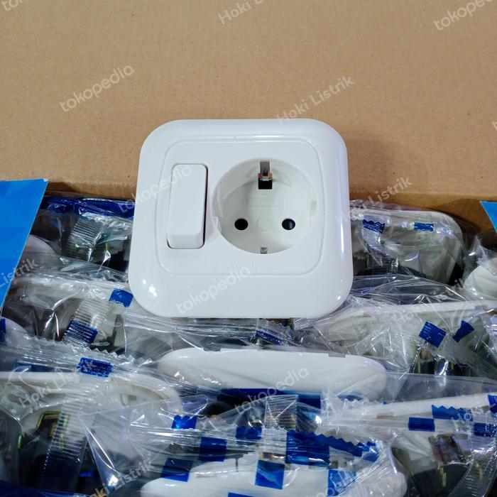 20pcs morgen stopkontak / stop kontak arde + saklar engkel MG 8853 SNI by Mitrahobby