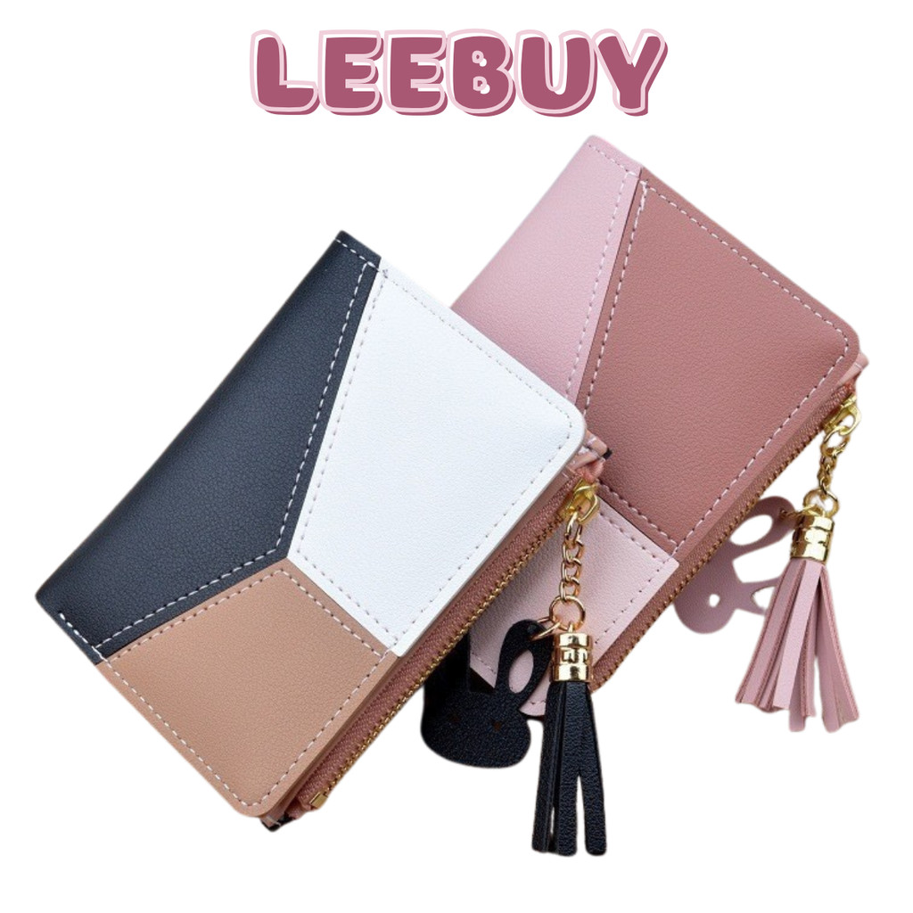 LEEBUY - DOMPET LIPAT WANITA 1150 DOMPET WANITA GRADASI 3 WARNA DOMPET WANITA PENDEK RESLETING DOMPE