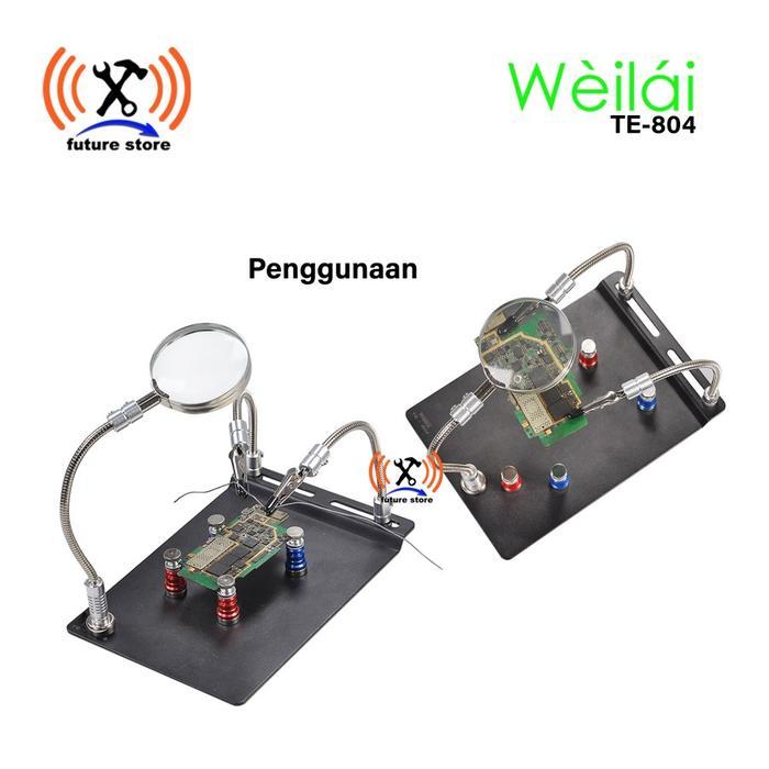 Weilai WL-804 Penjepit PCB Holder + Kaca Pembesar /Jepitan Magnet Ori - P1292