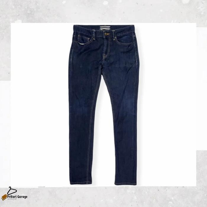 Soft Jeans Dry Denim SPAO Skinny Fit Dark Blue Indigo Color Vintage 28