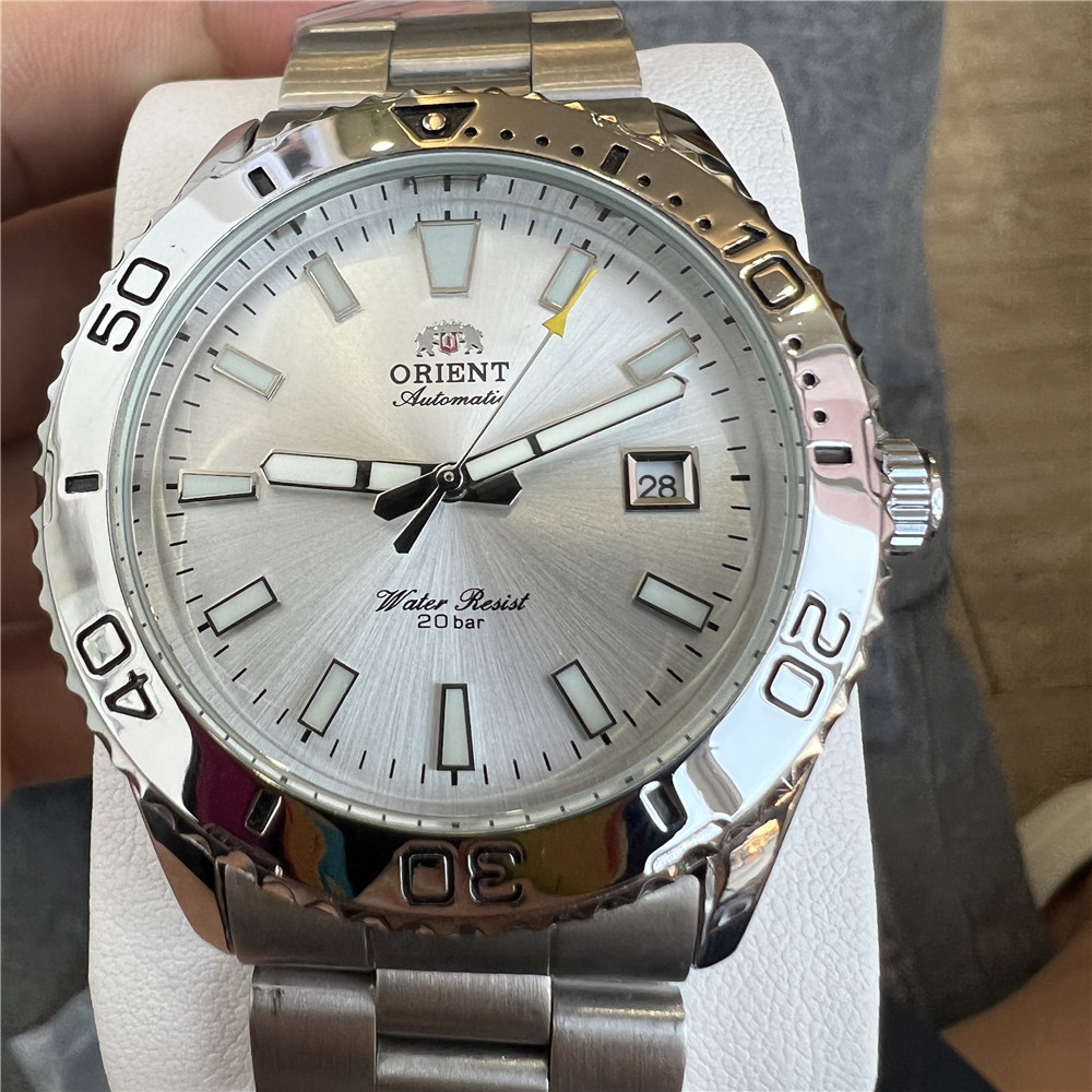 Orient Watch Men's Automatic Mechanical Watch 20Bar Night Light Sports Watch Stainless Steel Men's W