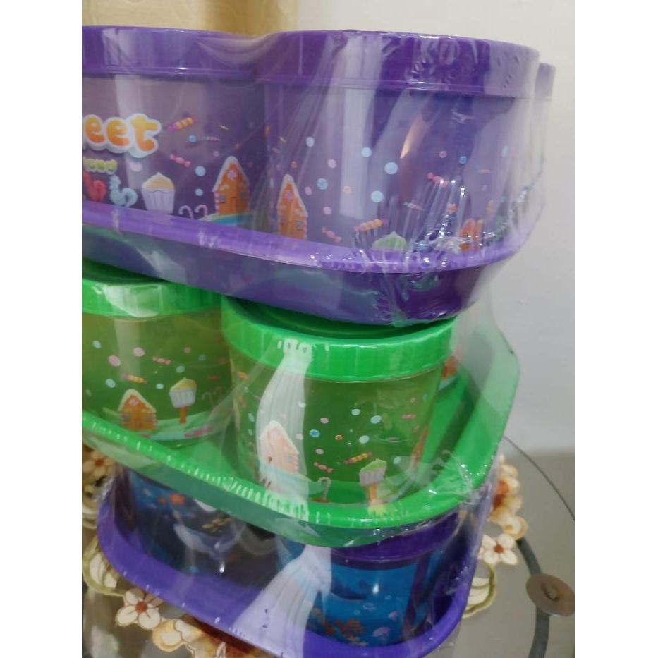 Toples + Nampan Kue Kering Lebaran Set Toples Set 4 Pcs + Nampan