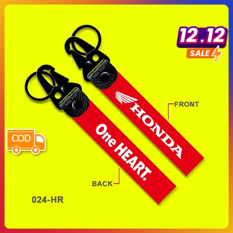 GANTUNGAN KUNCI PREMIUM LOGO HONDA ONE HEART KEYCHAIN SEPEDA MOTOR LISTRIK KEY CHAIN TAG OLI AHM BAN