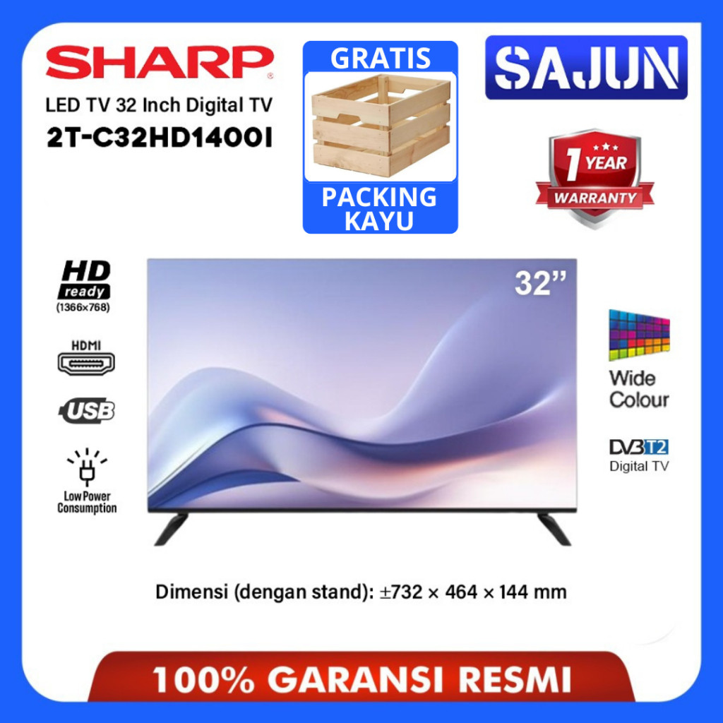 PROMO Sharp LED TV 32 Inch Digital TV HD 32 Inch 2T-C32HD1400i / TV 24 Inch Sharp 24HD1400i [FREE PA