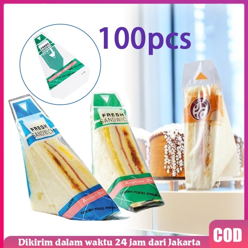 100 LEMBAR Plastik Sandwich Roti Lapis Packaging Kertas Bungkus Bento Food Grade Bento Bekal Anak