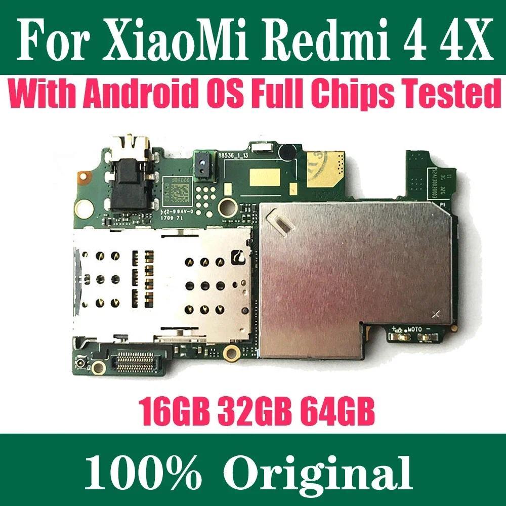 Original Unlocked For Xiaomi Redmi 4 / 4X Motherboard With Full Chips Android System Mainboard Circu