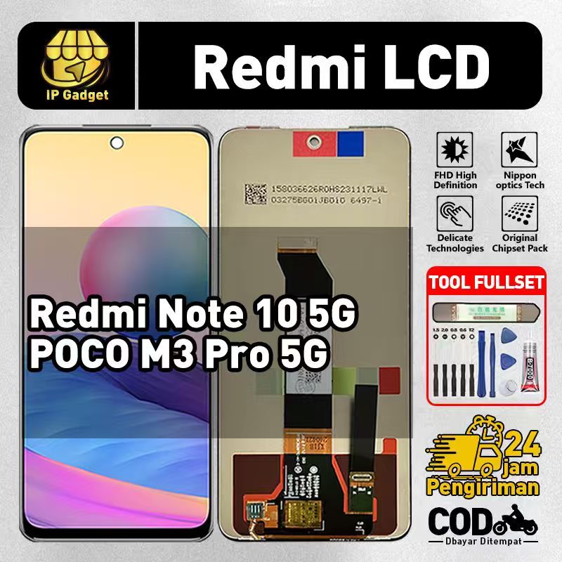 ORIGINAL LCD Redmi Note 10 5G / LCD Redmi POCO M3 Pro 5G  Fullset ORI HP Asli Touchscreen Layar Sent