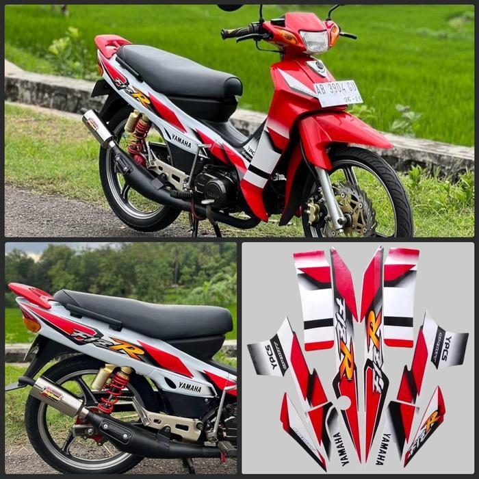 Striping Stiker yamaha fizr fiz r f1 zr 2001 2002 Sporty list body standar Barokah Sticker - MERAH 2
