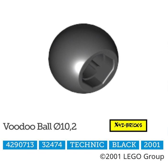LEGO PARTS 4290713 - Voodoo Ball Dia 10.2 Black