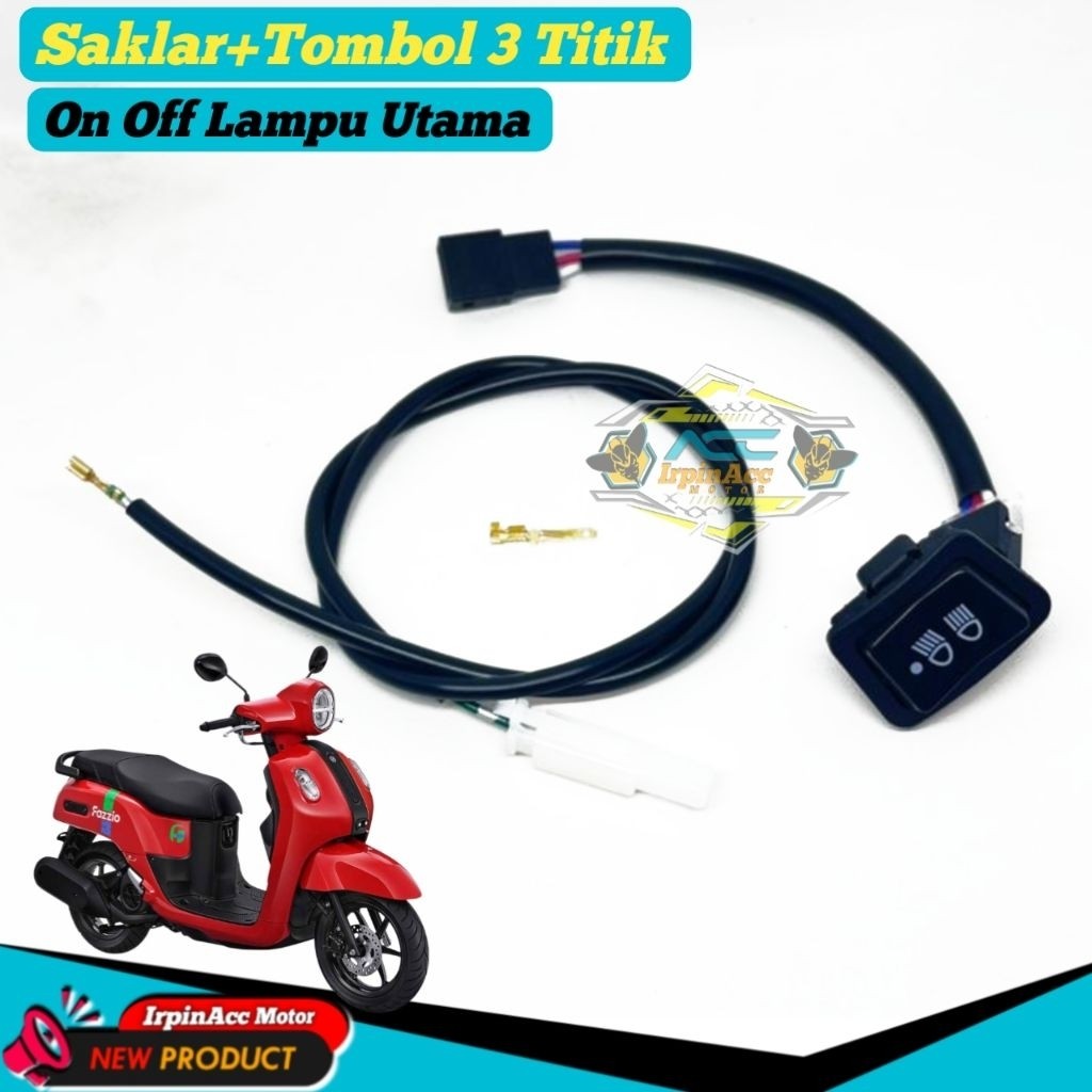 Switch Saklar On Off Lampu Utama Fazzio 125 Saklar 3 titik Lampu Utama