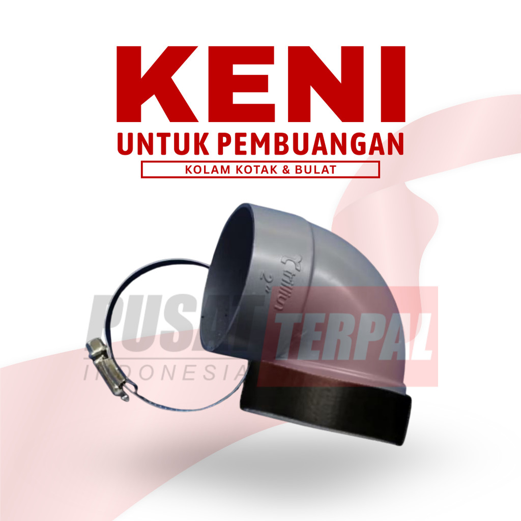 Keni L pembuangan Kolam 2 inch / 2dim pipa knee L pusatterpal