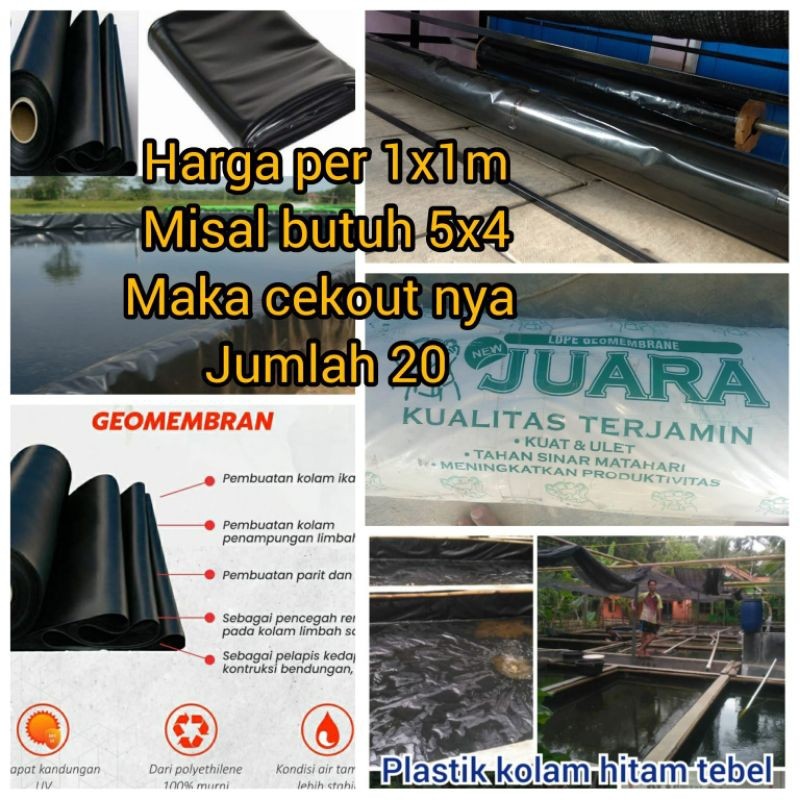 Promo Terpal Kolam Plastik Geomembran Tebal Meteran Terpal Plastik kolam ikan meteran Berkualitas