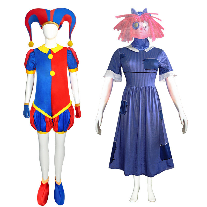 Halloween Magical Numbers Circus cosplay Conjoined Pomni Role Play Pamni Clown cos Clothing
