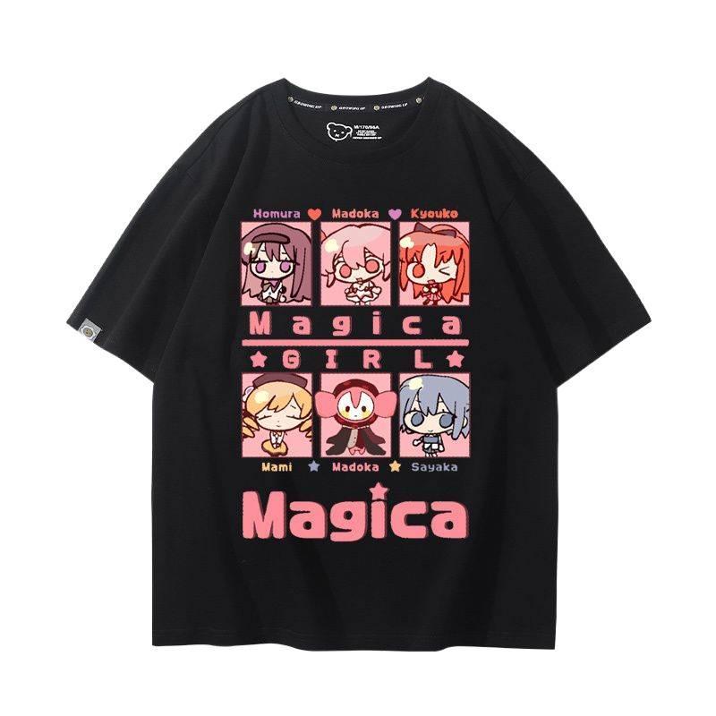 Kaos Polos Animasi Gadis Sihir - Unisex, Bahan Katun Lembut, Model Oversize