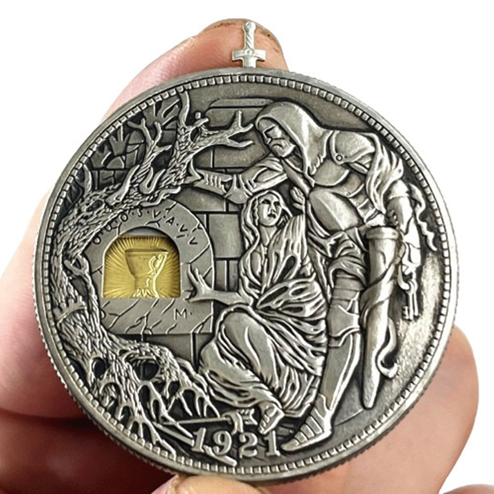Movable Mechanism Holy Grail Coin Hobo Nickel Morgan Dollar Roman Booteen Wandering Removeable Sword