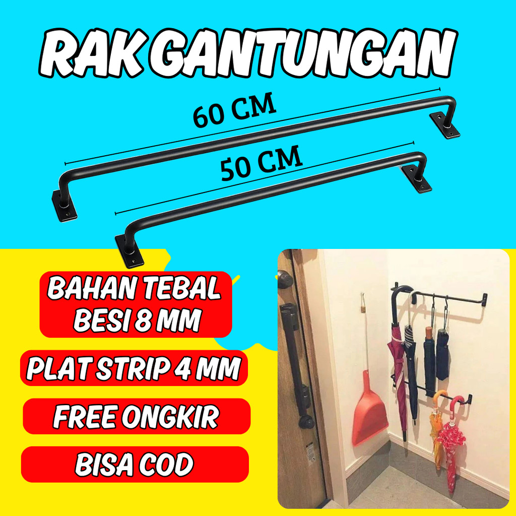 rak gantungan baju tempel dinding  / gantungan handuk tempel dinding / gantungan baju tempel