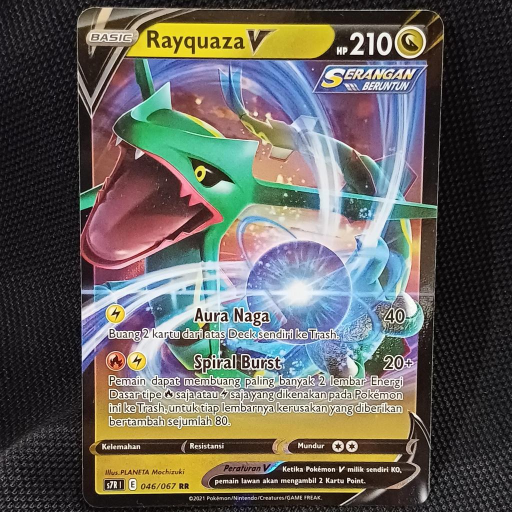 TCG Rayquaza V RR 046/067 S7R KARTU CARD POKEMON INDONESIA original