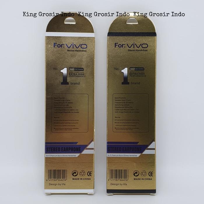 Handsfree Headset VIVO Stereo Earphone HF Extra Bass Vivo - Hitam