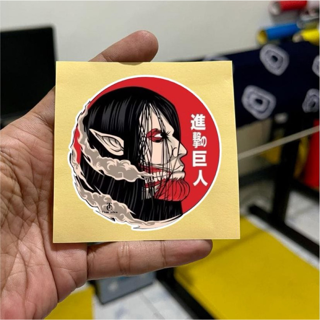 stiker anime one titan anime, stiker nyala reflektive, hp, motor