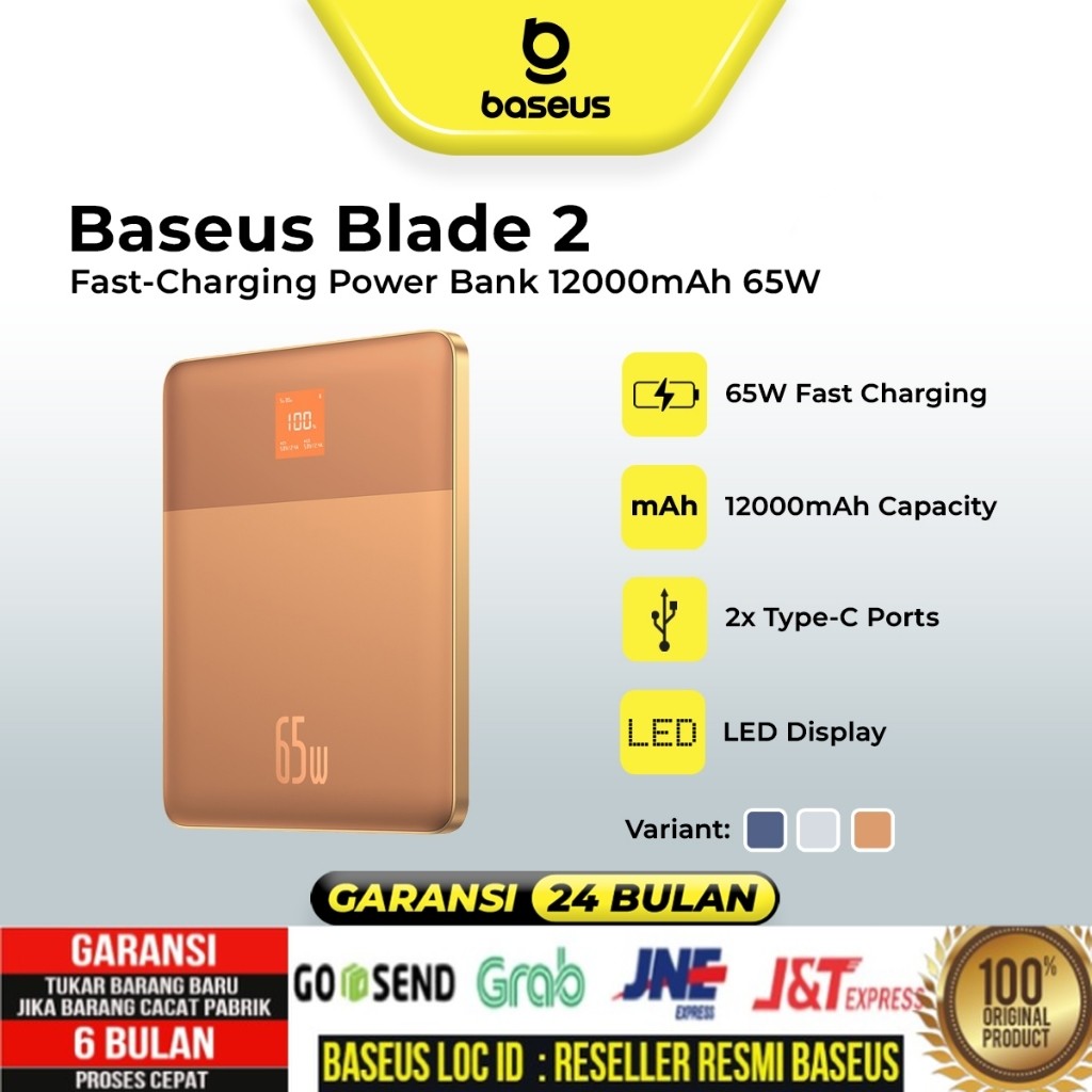 Baseus Blade2 65W Fast-Charging Powerbank 12000mAh With Cable Type C To C 100W