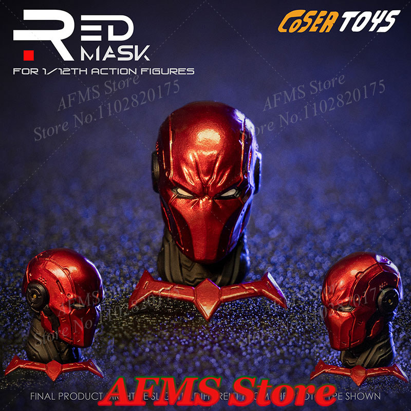COSER TOYS 1/12 Male Soldier Head Sculpt Red Hood Comics Series Superheroes Head Model Fit 6inch VTO