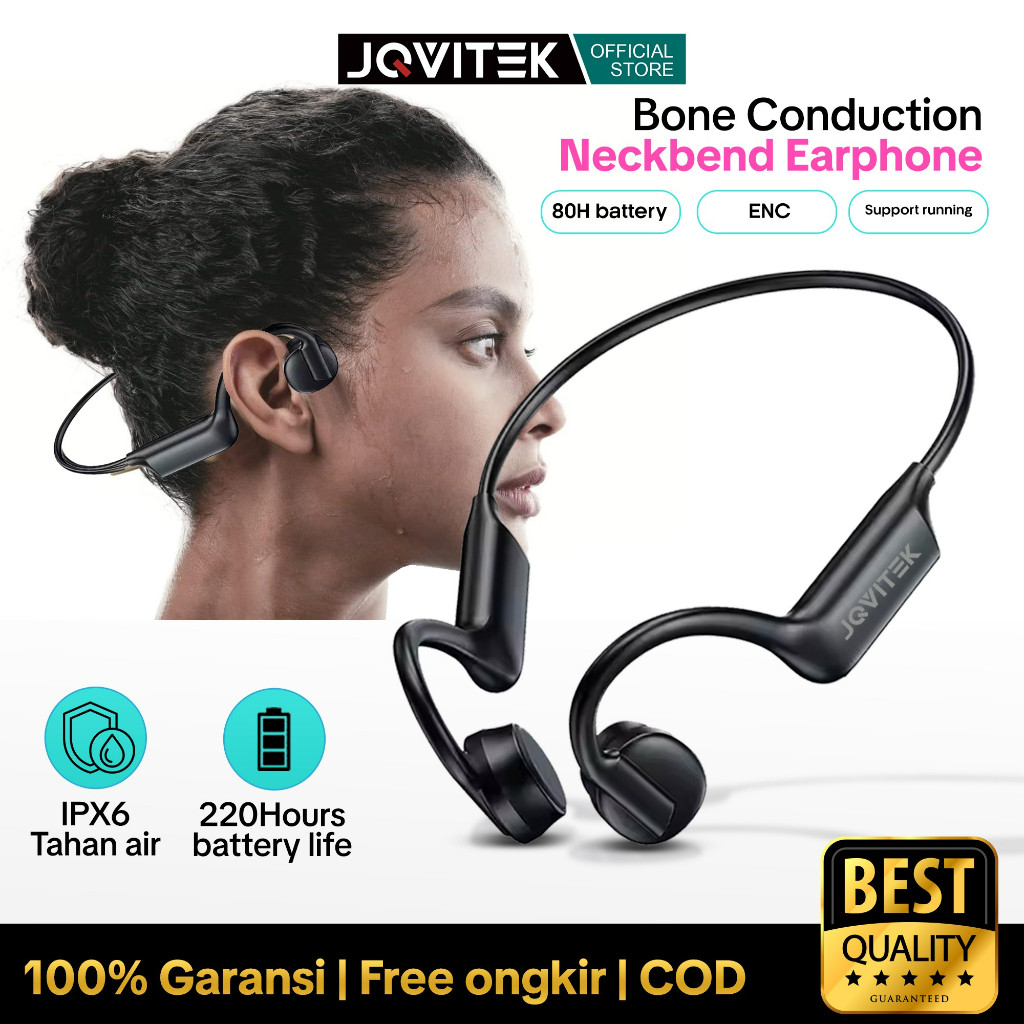 Jqvitek Bone Conduction Earphone Waterproof IPX6 Wireless Sport  Gaming Bone Conduction Earphone Ope