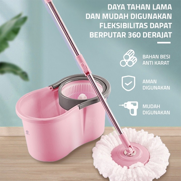 PJ - Alat Pel Lantai Peras Otomatis Pelan Kain Pel Lantai