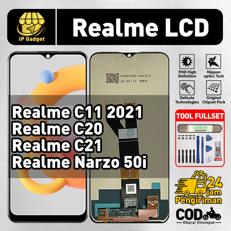 LCD Realme C11 2021 / LCD Realme C20 / C21 / Narzo 50i Fullset LCD HP Touchscreen Layar Sentuh Touch