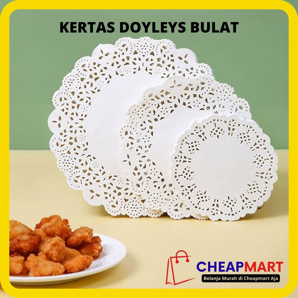 Kertas Doyleys Paper Round White Doily Paper Kertas Renda Alas Kue Roti Alas Toples Kue Doilies Pape