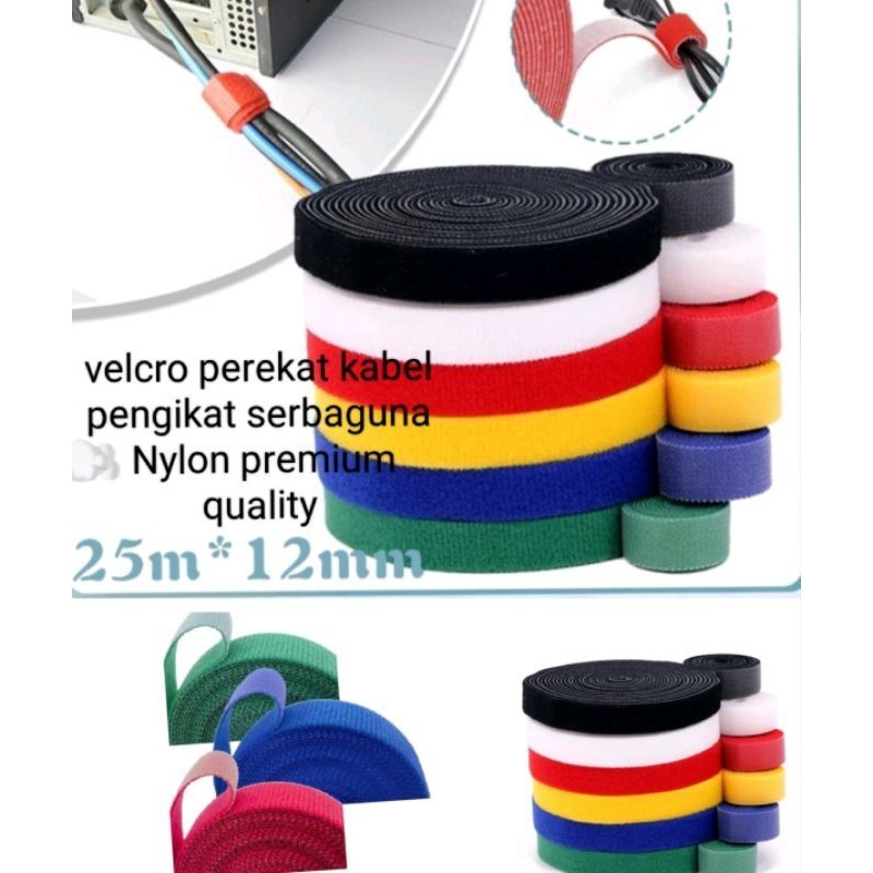 perekat strap cable 12 mm pengikat kabel perekat serbaguna