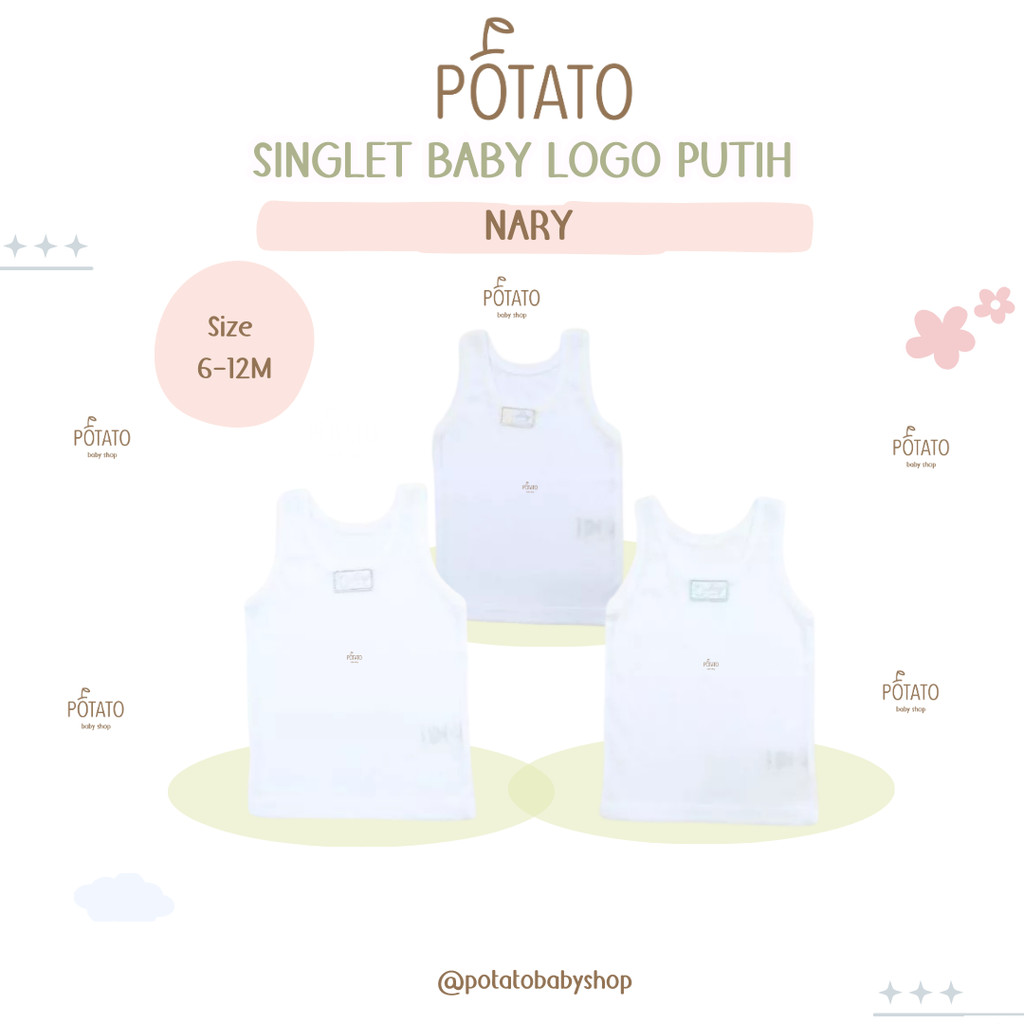Nary Singlet Baby Logo Putih - Kaos Dalam Baby - Fashion Baby