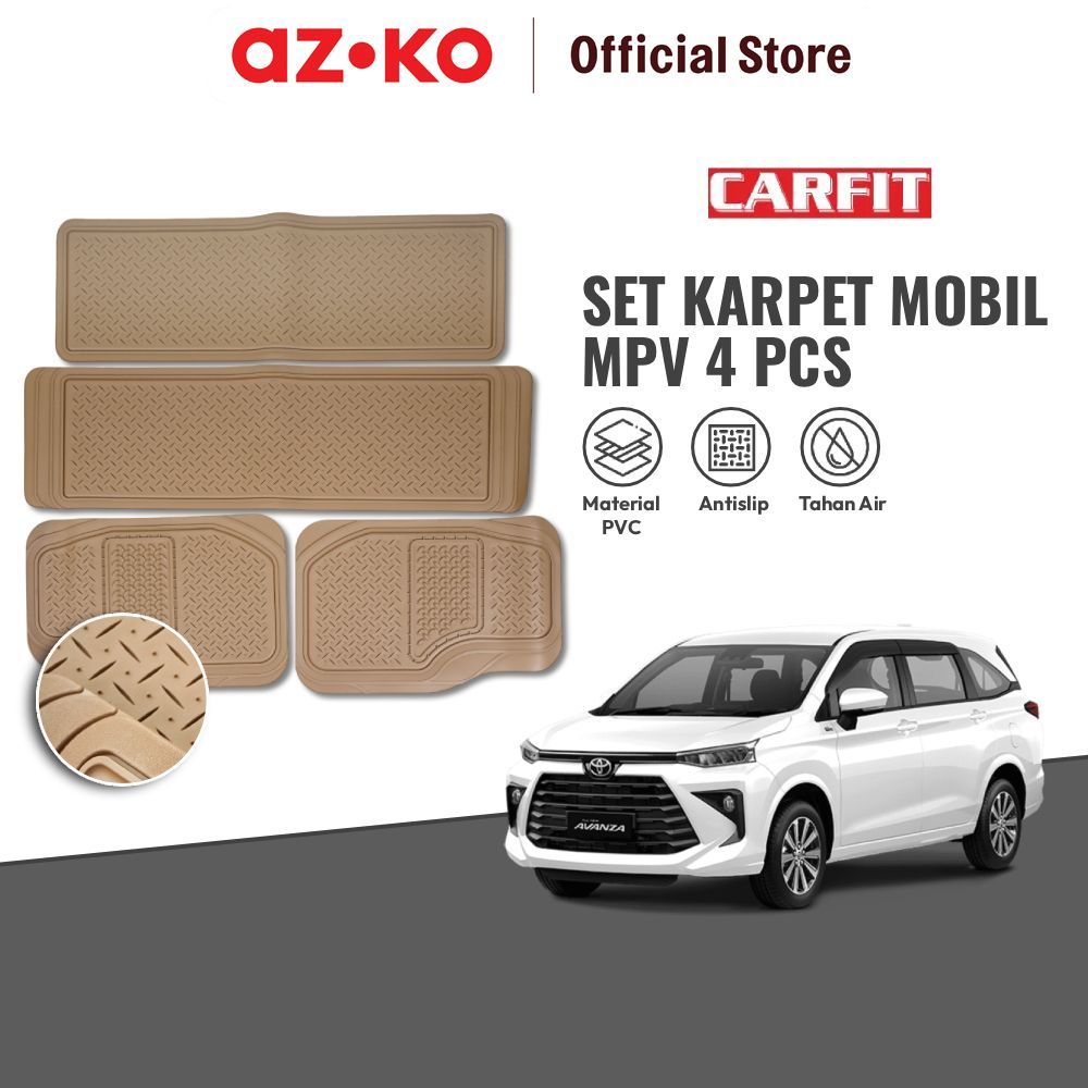 AZKO Carfit Set 4 Pcs Karpet Mobil 3468 Car Carpet Aksesoris Alas Interior Mobil Car Cabin Mat Perle