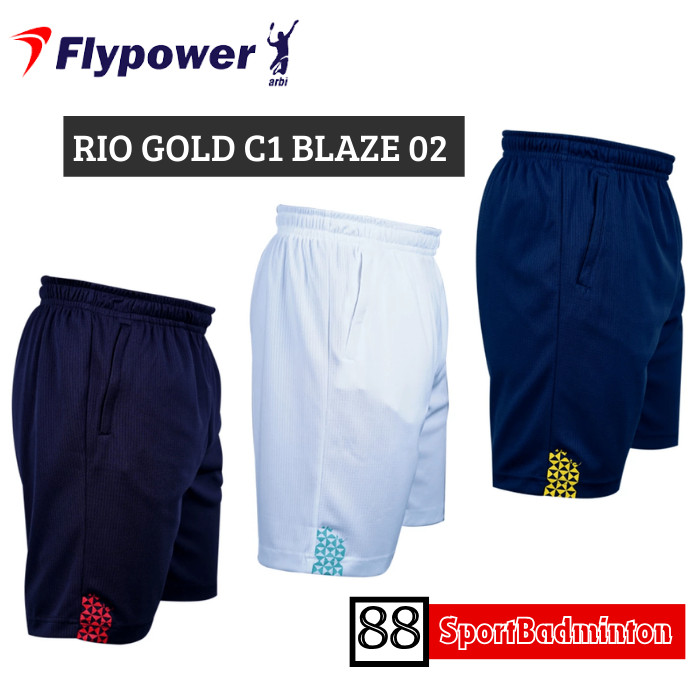 Flypower RIO GOLD C1 BLAZE O2 Short Pants - Celana Badminton Original Flypower