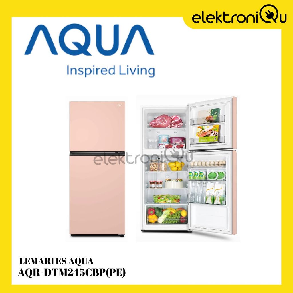 LEMARI ES AQUA AQR-DTM245CBP(PE) 2 PINTU 185 LITER / KULKAS AQUA 2 PINTU
