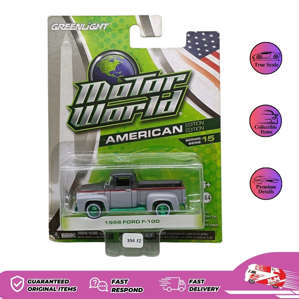 Greenlight 1/64 Motor World 1956 Ford F-100 - 394FZ - FZ4