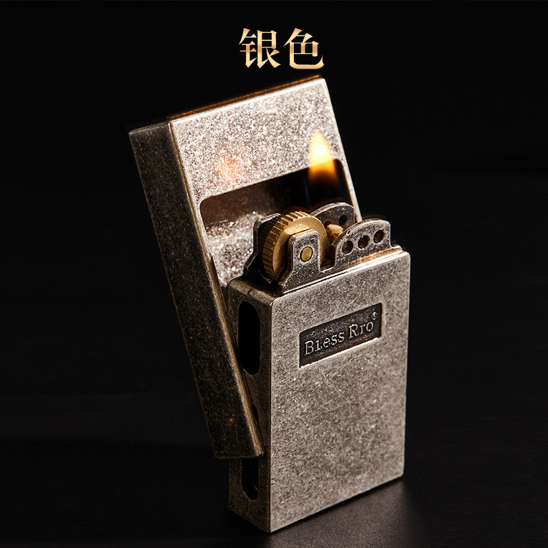 New Retro Elegant Pull Style Internet Celebrity Grinding Wheel Lighter Old-Fashioned Trench Open Fla