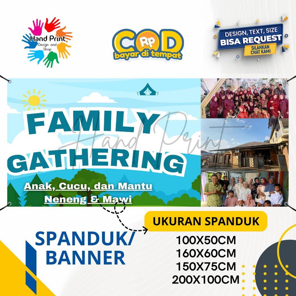 Cetak Spanduk Banner Family Gathering  MMT Spanduk Custom 200x100