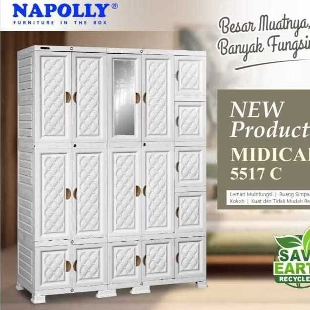 NAPOLLY 5412 - MIDICAB 5517 | 4408 PUMA | 4512 | 3408 PUMA | 3511 | lemari 5 pintu napolly | lemari 