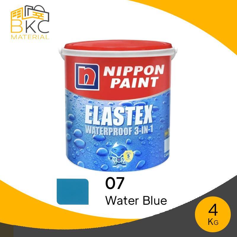 Cat Waterproofing Anti Bocor Nippon Elastex Galon 4 KG 07 Water Blue Biru Air Muda