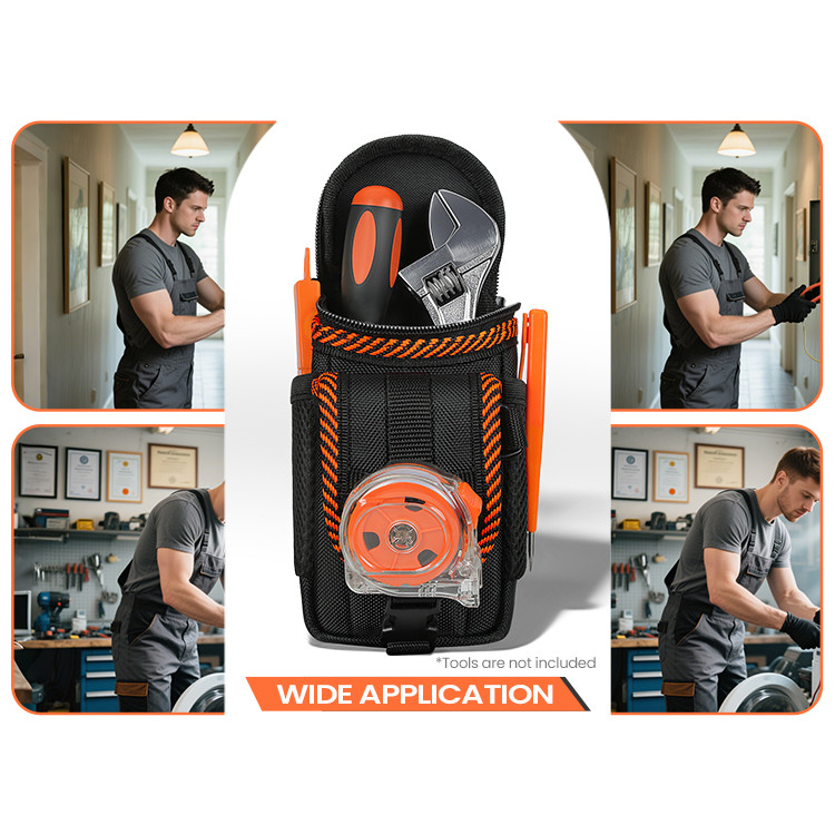 Small Tool Pouch with Belt Clip, Tool Belt Pouches, Electrician Tool Pouch. Mini Organizer Pocket At