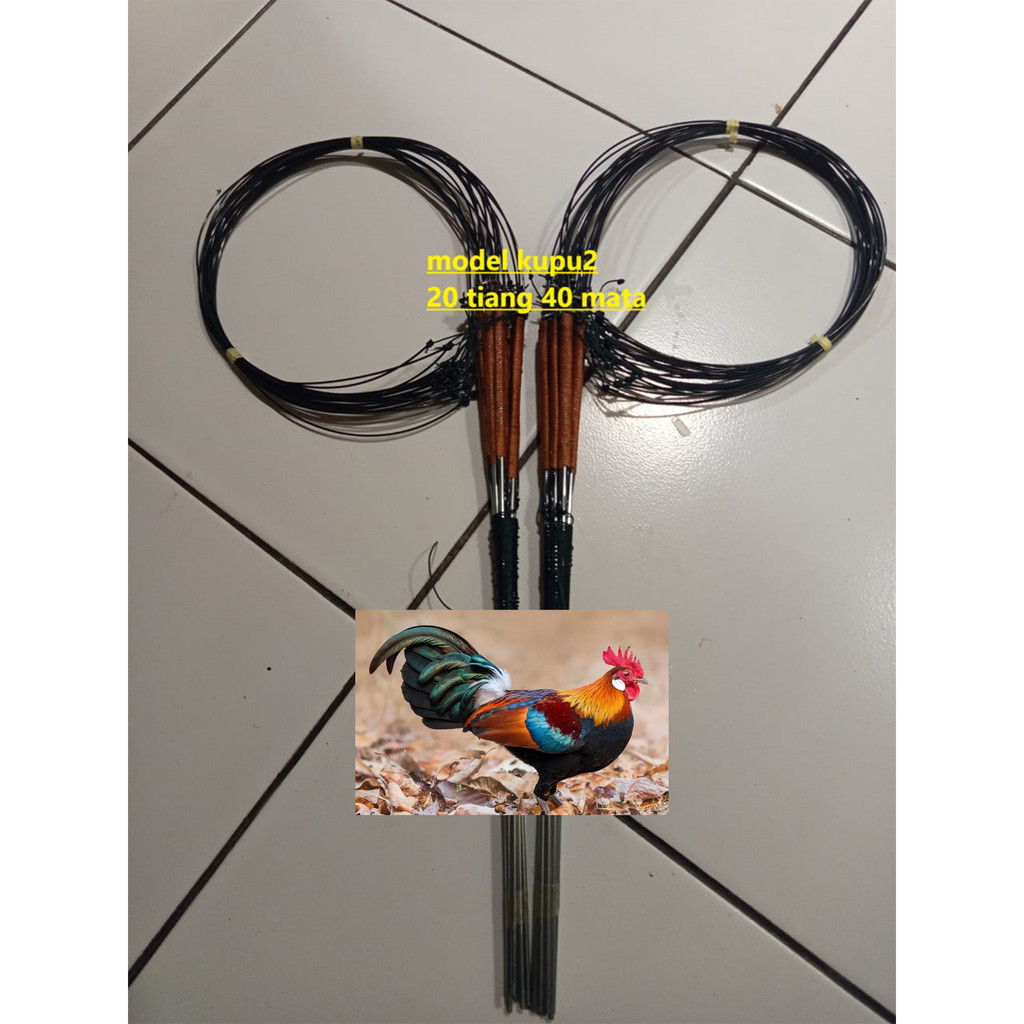 RACIK AYAM HUTAN 20 TIANG 40 MATA SENAR TEBAL TIDAK MUDAH KUSUT LEBIH RAPIH PERANGKAP AYAM HUTAN AMP