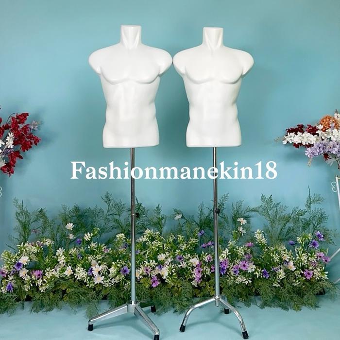 MANEKIN PRIA OTOT DEWASA SETENGAH BADAN + PATUNG BAJU PRIA + PATUNG PRIA PLASTIK + DISPLAY BAJU PRIA