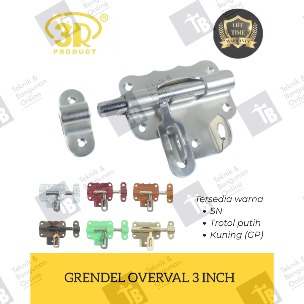 3R Grendel Overval 3 Inch 3" / Grendel Pintu Stainless Steel Tebal 3inch