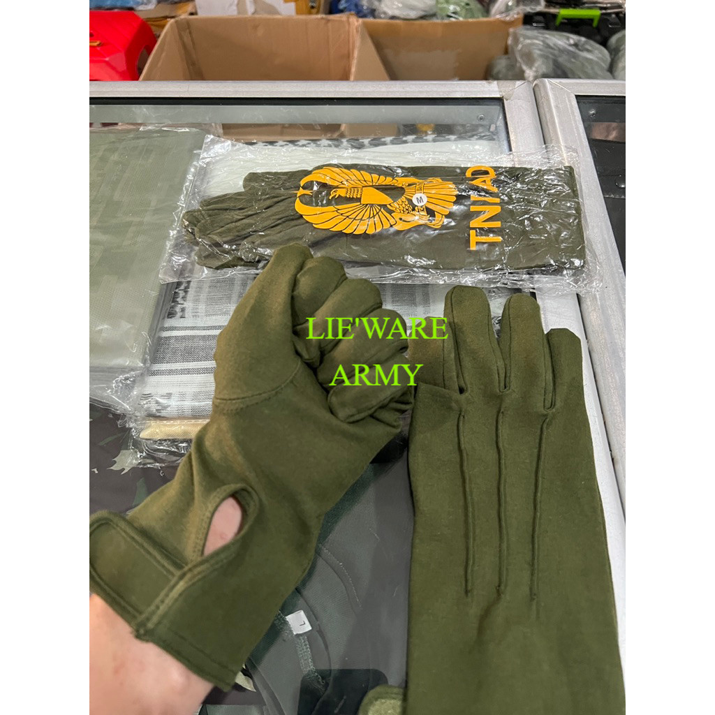 Sarung Tangan Hijau Upacra Tni Katun Spandex Original Pembagian 2025