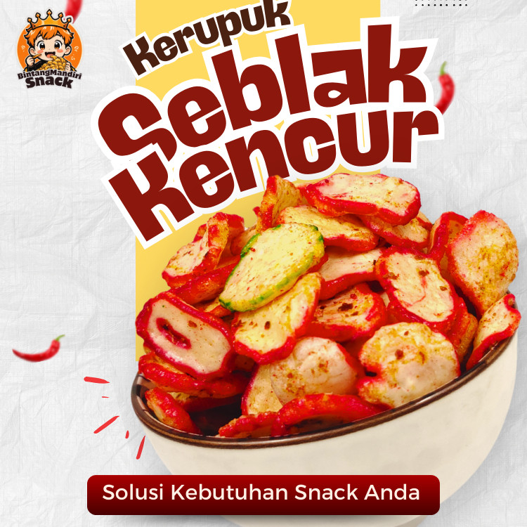 Kerupuk Seblak Kencur Pedas 250gr | Krupuk Seblak Bantet Kencur | Snack Kiloan Bimand.Snack