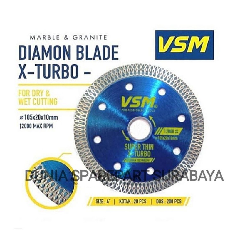 Diamond Wheel VSM Turbo X Superthin / Mata Potong Keramik Granit 4 Inch