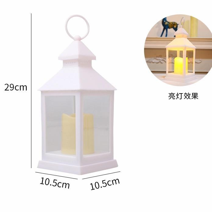 Lentera Lilin Elektrik Besar Dekorasi LED Lilin Electric Petromax - Putih