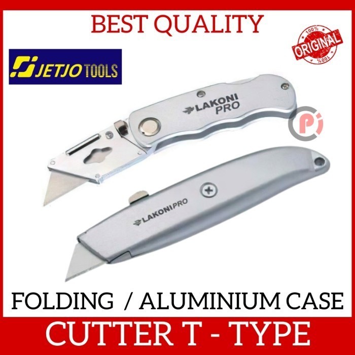 JETJO TOOLS Pisau Cutter Gypsum Model T Type Folding Knife Aluminium Case Tajam Cutting Board JETJOT