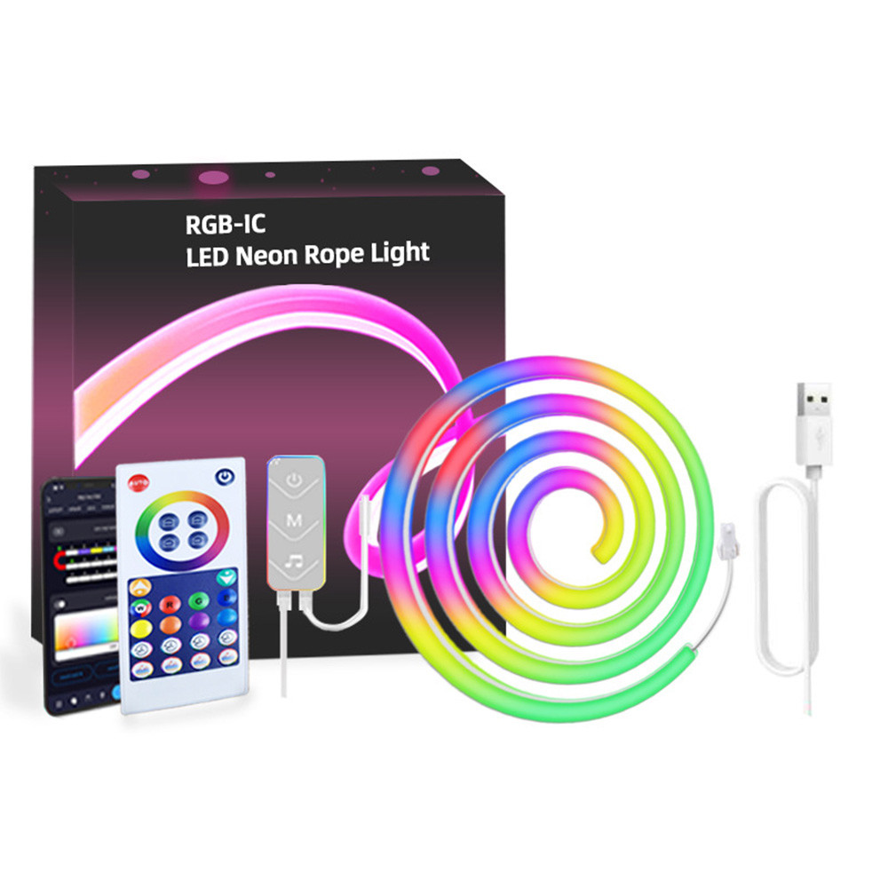 Lampu Neon Flex Running RGB Remote Lampu warna warni LED Running RGB App Control Sensor Tahan Air