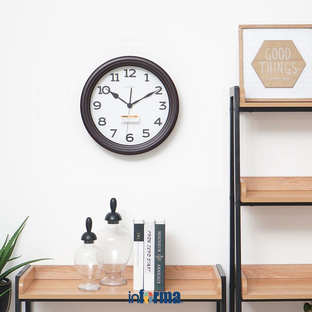 Informa 34 cm Jam Dinding 340A2 - Cokelat Wall Clock Jam Tembok Aesthetic Dekorasi Rumah Hiasan Dind